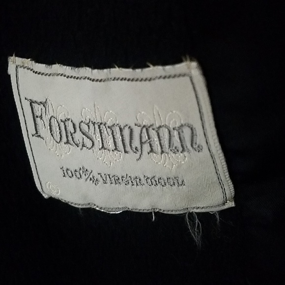 NWOT Vintage Pure Wool Black Open 1940s Coat - Picture 6 of 6